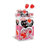 CASA DEL DOLCE Cœur Saucette Petit,Sucettes en Forme de Cœur, Goût de Cerise,Boîte de 200 pièces,Emballés Individuellement, Made in Italy, Sans Lactose, Sans Gluten, Idées Cadeaux pour les Fêtes