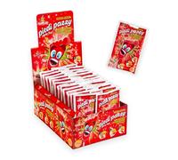 CASA DEL DOLCE Pieds fous avec poudre pétillante Effervescente, sucettes au goût de la cerise, boîte de 40 pièces emballées individuellement, sans gluten, sans lactose, idéale pour les fêtes