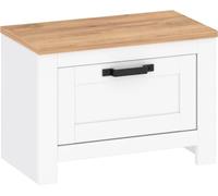 Casa Dolce Armoire à chaussures TEORIA 3, blanc + chêne, 64x35x45 cm, un tiroir rabattable, protection des chants ABS
