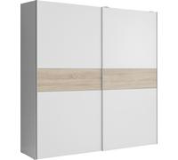 Casa Dolce Armoire ROBERTA, blanc+Sonoma, 170x61,2x190,5 cm avec double portes coulissantes