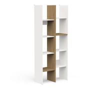 Casa Dolce Bibliothèque ACCESS 347765, Blanc + Marron, 76x33x183 cm, 8 compartiments, capacité de charge 4 kg