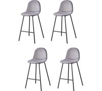 Casa Dolce chaise de bar LUMEN, set de 4, gris, 42x47,5x100 cm, 120 kg poids max. Charge