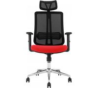 Casa Dolce chaise de bureau AMERA, 61x58x115-131 cm, plastique et filet, réglable en hauteur, noir et rouge, avec accoudoirs