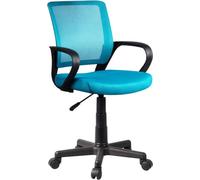 Casa Dolce chaise de bureau OZZ, pour enfants, 53x56,5x81-93 cm, tissu et filet, réglable en hauteur, turquize, avec accoudoirs