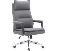 Casa Dolce chaise de bureau WILFRED, gris, 69x71x109-117 cm, pivotante et réglable en hauteur, similicuir