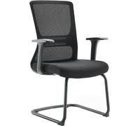 Casa Dolce chaise de conférence TEDSTER, noir, 68x56,5x98 cm, rembourrée, piétement traîneau, charge max. 100 kg
