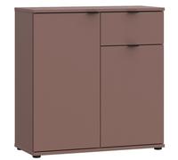 Casa Dolce Commode ILUSINA, rouge terre cuite, 80x34x82 cm, armoire avec étagère intérieure, portes battantes, un tiroir