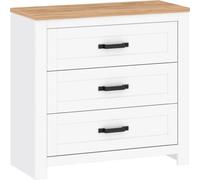 Casa Dolce Commode TEORIA 1, blanc + chêne, 94x41x89,5 cm, trois tiroirs, protection des chants ABS
