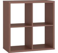 Casa Dolce Étagère MARKO 4, Terracotta rouge, 73x33x73 cm, style scandinave, 4 compartiments ouverts
