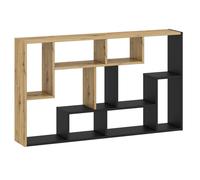 Casa Dolce Étagère PRESELLE, chêne + noir, 70x20x120 cm, compartiments ouverts, installation verticale ou horizontale