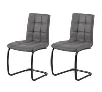 Casa Dolce PARTIA Chaise de salle à manger, lot de 2, gris foncé, 46,5x55x90,5 cm, Meubles de salle à manger, rembourré