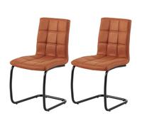 Casa Dolce PARTIA Chaise de salle à manger, Lot de 2, Marron, 46,5x55x90,5 cm, Meubles de salle à manger, rembourré
