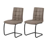 Casa Dolce PARTIA Chaise de salle à manger, lot de 2, taupe, 46,5x55x90,5 cm, Meubles de salle à manger, rembourré