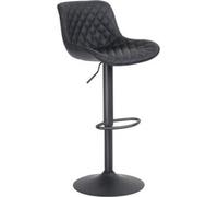 Casa Dolce Tabouret de bar CHRIS Noir, 50x53x86-106 cm, Rembourré, pivotant et réglable en hauteur, charge max. 120 kg