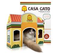Casa Gato Maison mexicaine en carton pour chat Fast Food - Construction durable, design interactif avec trous et surfaces à gratter - Assemblage facile et portable pour un plaisir sans fin des félins