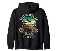 CASA Grande AZ USA Hotrod Désert Coucher de Soleil Rétro Sweat à Capuche