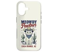 CASA Grande AZ USA Humour Meowdy Pawtner Chat Coque pour iPhone 17