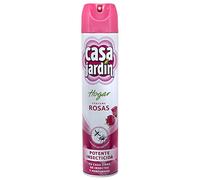 CASA JARDÍN | Insecticide Aérosol | Avec parfum de roses | Formule efficace pour les espaces extérieurs et intérieurs | Efficace contre les insectes volants et rampants | Longue durée | 600 ml