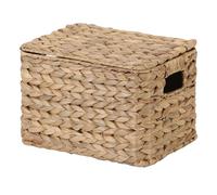 Casa Moro Boîte de rangement en jonc de mer naturel, jacinthe d'eau, tressée à la main, avec couvercle, pour cuisine, armoire, bohème, TABEA S IN100