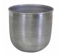 Casa Moro Pot de Fleurs Alikante Alumimiun Rond Fait Main Cache Pot Bohéme Aspect martelé Taille M ABK103