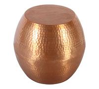 Casa Moro Tabouret oriental Mohan en cuivre et aluminium Ø 45 cm x hauteur 41 cm | Aspect martelé | Table d'appoint marocaine moderne Table basse | TSV9020