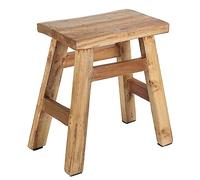 Casa Moro Tabouret Rocco Vintage en Bois de Teck Massif recyclé Fait à la Main Robuste 47 x 27 x 50 cm