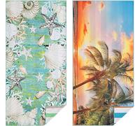 Casa Platino Ensemble de grandes serviettes de plage surdimensionnées 2 pièces - Serviette de voyage en microfibre à séchage rapide 81x180 cm, légère et compacte pour la piscine, la plage et le