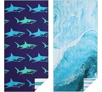 Casa Platino Lot de 2 grandes serviettes de plage - Extra grandes 81,3 x 180,3 cm à séchage rapide, microfibre anti-sable, parfaites pour le bord de la piscine, les pique-niques à la plage, les