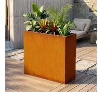 casa.pro Bac à Plantes Vaargel Jardinière avec Trou de Drainage Intégré Pot de Fleurs Extérieur et Intérieur en Toute Saison Résistant Jardin Balcon Terasse Acier 82 x 90 x 30 cm Rouille Noble