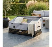 casa.pro Boîte de Rangement d'Extérieur Coffre de Jardin Résistant avec Fentes d'Aération Toit Incliné Poignées Capacité 560 L Acier Polyester 155 x 64 cm Gris Noir