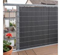 casa.pro Brise-Vue en PVC Cefalu avec Traverse de Renfort Résistant aux UV et aux Intempéries Longueur Découpable Cache Balcon Extérieur pour Jardin Terrasse 90 x 500 cm 16 mm Anthracite