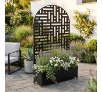 casa.pro Cloison avec Jardinière Bernalda en Forme d'arc 190x120x38 cm Noir
