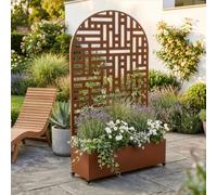 casa.pro Cloison avec Jardinière Bernalda Forme d'arc 190x120x38 cm Marron