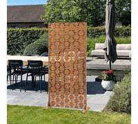 casa.pro Cloison de Séparation Basciano pour Extérieur et Intérieur Paravent Design pour Délimiter Différentes Espaces avec Motif Décoratif Acier Galvanisé 180 x 90 x 40 cm Rouille
