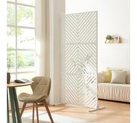casa.pro Cloison de Séparation Intérieur Paravent Séparateur de Pièce Design Moderne pour Délimiter Différentes Espaces avec Motif Décoratif Salon Bureau Séjour Acier Galvanisé 200 x 100 x 50 cm Blanc