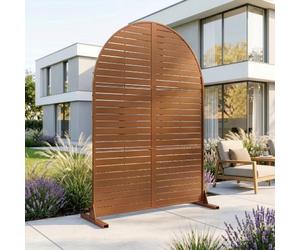casa.pro Cloison de Séparation Nodepp Paravent 180 x 90 x 40 cm Marron | pour extérieur et intérieur, protection contre les regards, séparateur en acier, jardin, balcon