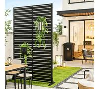 casa.pro Cloison de Séparation pour Extérieur Intérieur Paravent Séparateur de Pièces Panneau d'Intimité Design pour Délimiter Différentes Espaces Décoratif Acier Galvanisé 180 x 120 x 40 cm Noir