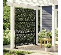 casa.pro Cloison de Séparation pour Extérieur Intérieur Paravent Séparateur de Pièces Panneau d'Intimité Design pour Délimiter Différentes Espaces Décoratif Acier Galvanisé 180 x 120 x 40 cm Noir