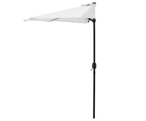 casa.pro Demi-parasol sur Terrasse sur Balcon Polyester Blanc 300cm x 150cm x 230cm