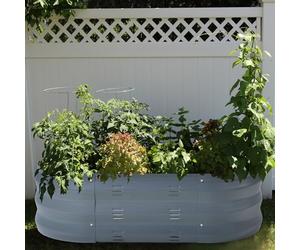 casa.pro Jardinière Surélevée Grande Taille Lit Surélevé Bac à Fleurs Carré Potager Haute Parterre de Jardin Bac de Plantation pour Extérieur Terrasse Balcon Acier Galvanisé 90 x 50 x 25 cm Anthracite