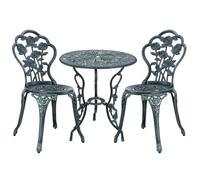 casa.pro kit bistro (3 pièces) (vert) - en fonte - antique