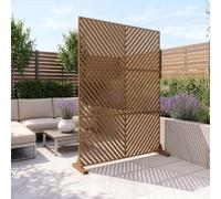 Paravent brise-vue Kekan acier galvanisé 180 x 120 x 40 cm marron