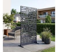 casa.pro Paravent Clôture Cloison de Séparation pour Extérieur et Intérieur Séparateur Idéal pour Jardin Terrasse Patio Salon Studio Acier Galvanisé 180 x 90 x 40 cm Gris Anthracite