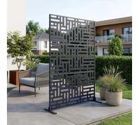 casa.pro Paravent Clôture Cloison de Séparation pour Extérieur et Intérieur Séparateur Idéal pour Jardin Terrasse Patio Salon Studio Acier Galvanisé 180 x 120 x 40 cm Gris Anthracite