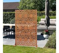 casa.pro Paravent Kilsturd Cloison de Séparation 180 x 120 x 40 cm Clôture Décorative Esthétique pour Extérieur et Intérieur Délimitation d'Espaces Jardin Terasse Acier Corten Rouille Noble