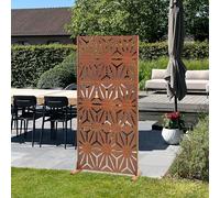 casa.pro Paravent Kilsturd Cloison de Séparation 180 x 90 x 40 cm Clôture Décorative Esthétique pour Extérieur et Intérieur Délimitation d'Espaces Jardin Terasse Acier Corten Rouille Noble