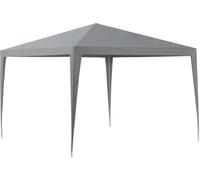 [casa.pro] Pavillon de Jardin Tente Tonnelle Polyétylène Acier Revêtu par Poudre Gris Foncé 300x300x255cm Gris
