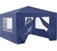[casa.pro] Pavillon de Jardin Tente Tonnelle Polyétylène Acier Revêtu par Poudre Bleu Foncé 400x300x255cm Bleu