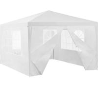[casa.pro] Pavillon de Jardin Tente Tonnelle Polyétylène Acier Revêtu par Poudre Blanc 400x300x255cm Blanc