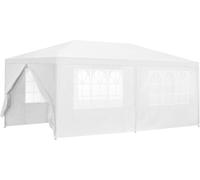 [casa.pro] Pavillon de Jardin Tente Tonnelle Polyétylène Acier Revêtu par Poudre Blanc 600x300x255cm Blanc